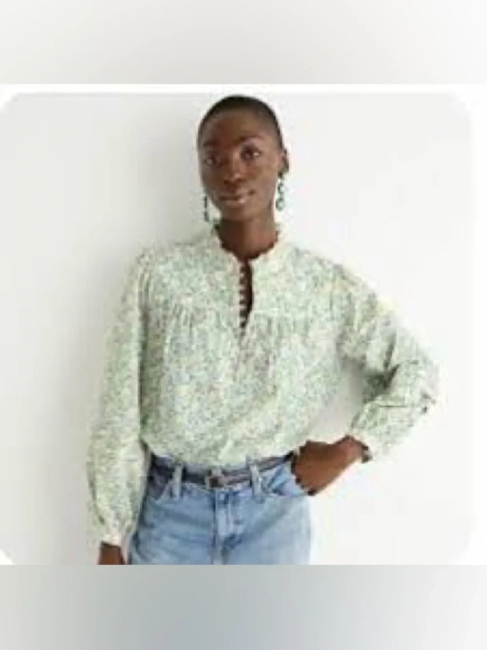 J.Crew x Liberty Floral Cotton Ruffle Blouse Puff Sleeve XS